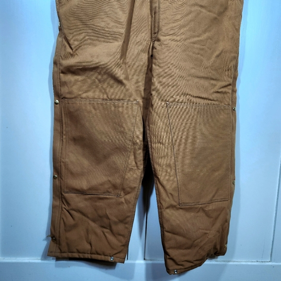 NWT Carhartt Vintage R04 Duck Quilt Lined Double Knee Canvas Overall Tan 50x30 - Picture 5 of 14